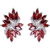 Crystalline Azuria Donna 18ct Placcato Oro Nozze Orecchini a Lobo con Rosso Cristalli di Zirconi