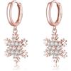 SLUYNZ Orecchini a forma di fiocco di neve in argento Sterling 925 scintillanti CZ per le donne di Natale, fiocco di neve, SMALL, Argento sterling, Zirconia cubica