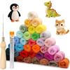 Redamancy 36 Colori Lana da Feltro con Aghi, Lana Cardata per Infeltrire, Creazioni Artigianali, Adatto per Lavorare a Maglia e Infeltrimento Bagnato