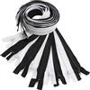 Aerzetix - Set di 10 Cerniere Lampo a Spirale N°5 70cm separabili con cursore - in Metallo Nylon Poliestere - Colore Nero e Bianco - per Cucito Artigianato creazioni Tessili