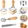 YUNZHISHIYE Macchina Per Gnocchi, Stampo Per Biscotti Wonton, Taglierina Quadrata Per Wonton, Macchina Per Formare Wonton Rotonda, Ruota Per Pasta, Pala Per Carne (Set da 6 pezzi)