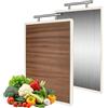 RUCUDIM Tagliere per alimenti su entrambi i lati, tagliere igienico, tagliere in legno da cucina, tagliere in acciaio inox per tagliare carne, pane, verdure e frutta (set da 1 con maniglia)