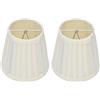 Tomotato 2 Pezzi Paralume Piccolo, Clip su Paralume a Barilotto in Tessuto Pieghettato per Lampadario e Lampada da Tavolo, 3,6 Pollici in Alto x 5,6 Pollici in Basso x 5,1 Pollici di Altezza(Beige)