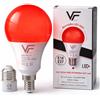 VERLSA Luce Rossa Notturna, Lampada Luce Melatonina 625nm, Attacco E27+E14-2 In 1 - Adattatore Incluso - Lampadina Rossa Da 7W Per La Terapia Del Sonno - 0% Luce Blu - Bilancia Il Ritmo Circadiano