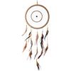 DonDon Acchiappasogni Dreamcatcher grande con perle e vere piume Marrone - Ø 28 cm