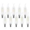 Zcexhph E14 LED Candela,4W Lampadina Candela,Bianco Caldo 2700K Filament LED,400LM,Non Dimmable,Smerigliato Glass,Filamento Lampadina for Chandelier,10pcs Pack
