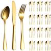 ReaNea Set di Posate In Oro 36 Pezzi Servizio Per 12, Coltelli In Acciaio Inox Set di Forchette Cucchiaio per Matrimonio, Feste, Evens, Casa, Regalo per il Ringraziamento