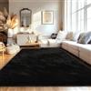 FVVRAX Tappeto a pelo lungo 180 x 270 cm, nero extra morbido antiscivolo per soggiorno, camera da letto, tappeto morbido per bambini e animali domestici