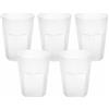 Engelland - 5 bicchieri di plastica, colore bianco, effetto gelo, 400 ml, punto calibrato, infrangibile, impilabili, riutilizzabili, in plastica, riutilizzabili, per feste, bicchiere da bere