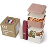 monbento - Pranzo box MB Square rosa Moka - Grande Bento Lunch Box con scomparti - Bento Box ermetico a 2 piani - Ideale per lavoro/picnic - Senza BPA, durevole e sicuro - Made in France - Rosa