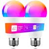 iLC Lampadine Alexa, 12W E27, Compatibile con Alexa (sono necessari i dispositivi Echo), LED Lampadina Smart, 2700K-6000k CCT + Multicolore (2 pezzi)