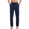 Aseniza Pantaloni Pigiama Uomo Invernale Cotone Pantalone Pigiama Lungo Pants Tinta Unita con Tasche Casual Blu Verde M