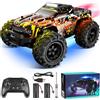 BAZADER Macchina Telecomandata Auto Telecomandate - 1:18 LED Light 25KMH Macchina Radiocomandata per Bambini con Spray 2.4GHz AllTerrain Off-Road 2 Batterie 60 Minuti Giocattolo da Corsa Veloce