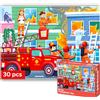 QUOKKA Puzzle per Bambini da 3 a 5 anni - Puzzle 30 Pezzi Bambini Piccoli 2 a 4 anni - Puzzle Educativi Vigilesse del Fuoco per Bambini 4 a 6 anni - Giocattoli Educativi Regalo per Ragazzi e Ragazze