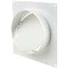VENTS Flangia da parete per tubi da 125 mm, connettore in PVC con piastra a parete per tubi di ventilazione, raccordo per tubo di ventilazione rotondo, tubo di ventilazione con valvola di ritorno, plastica