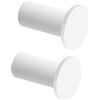 SAYAYO Ganci Accappatoio Bagno Bianco Ganci Appendiabiti in Acciaio Inox, Grande Gancio Rotondi da Parete, Appendi Strofinacci Cucina Parete Appendi Accappatoio Bagno, 2 Pezzi, 45 mm