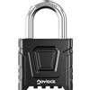 NOVLOCK Lucchetto con combinazione per esterni - impermeabile con arco da 8 mm resistente al taglio - per cancelli, recinzioni, casette da giardino, depositi, armadietti e armadi - 1 pezzo, nero
