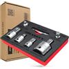 HASKYY Set di 7 bussole da 1/4, 3/8, 1/2, 3/4, per avvitatore senza fili, cricchetto, chiave dinamometrica, chiave dinamometrica