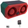 Comboss Allarme solare per esterni con sensore di movimento Comboss che abbaia, sensore di movimento per cani che abbaia, suono con 2 x 130 dB e luce stroboscopica a 13 LED, supporto per registrazione,