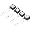 PATIKIL 3.3 Ft Cavo Di Sicurezza Retrattile A Controllo Remoto, 4 Pcs Laccio Di Sicurezza Quadrato Con Fermaglio Regolabile E Adesivo Per Telecomando TV, Nero (Fermagli)