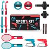 NiTHO Set Accessori Sport per Controller Compatibile con Switch 2, Bundle Giochi Sport con Volanti, Racchette, Spade e Pistole, Compatibile con Switch / OLED