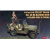 Hasegawa 1/4 ton 4x4 TRUCK W/CAL.50 M2 MACH GUN W/BLONDE GIRL FIGURE KIT 1:24