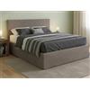 Talamo Italia - Letto piazza e mezza Camilla, Letto contenitore con rivestimento in tessuto, 100% Made in Italy, Apertura laterale, adatto per materasso Cm 120x190, Bianco