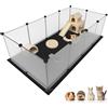Aystkniet Gabbia per Porcellini Dindia con Fondo Impermeabile, 122 cm x 60 cm x 40 cm, Recinto per Piccoli Animali, Barriera per Animali Domestici per Interno ed Esterno (Transparent)