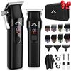 Suttik Tagliacapelli da uomo senza fili Trimmer per barba professionale con lama a T trimmer ricaricabile USB Kit per la toelettatura dei capelli Set di tagliacapelli da barbiere Display a LED