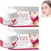 Cynamus Crema per il viso a doppio mento, 2 pezzi a V Face Lifting Rassodante viso lifting crema viso lifting crema per il viso, crema idratante V per pelle flaccida, linee sottili