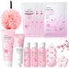 SHOPPGO Set Bagno Donna Confezione Regalo, 14PCS Set Bagnoschiuma Regalo donna, Sakura set bagno donnas, Include Shampoo, Crema Corpo, Balsamo Capelli, Crema Mani, Maschera Piedi, Scrub Corpo