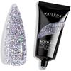 Nailfor Acrylgel SILVER METAL 30ML In Tubo Per Ricostruzione Unghie 30ml Made In Usa Facile Allungamento Estensione Unghie Professionale Rapida, Veloce E Resistente - Made in USA (Silver Metal)