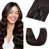 MY-LADY Extension Capelli Veri Clip 8pcs 20cm 45g Extension Clip Capelli Veri Invisibile Liscio Remy Umani Naturali Human Hair Extension con Clip #02 Marrone Scuro