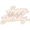 Relaxdays Insegna LED Happy Birthday, Decorazione Festa, A x L: 28 x 40 cm, da Appendere, Cavo USB, Bianco Caldo