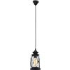 EGLO lampada a sospensione Bradford, 1 fiamma, lampada vintage | a lanterna, materiale: acciaio, colore: nero, vetro: trasparente, portalampada: E27