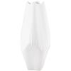 GILDE Vaso a lamelle - bianco opaco - ceramica - altezza 30 cm x larghezza 15 cm - vaso decorativo