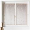 Homemaison - Coppia di piccole tende in organza e jacquard con motivo a goccia - poliestere - orlo passante - Uso cucina soggiorno - 80 x 160 cm - Avorio