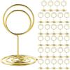 Rylae 30 Portacarte da Tavolo Dorati, Mini Segnaposto Alti 5 cm, Portacarte da Tavolo, Portafoto, Adatti per Matrimoni, Feste, Decorazioni per la Casa, Feste di Compleanno, Promemoria da Ufficio, Foto