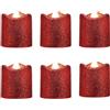 YiYFiT Candele votive a LED, a batteria, a LED, senza fiamma, per casa, feste, matrimoni, Halloween, decorazioni natalizie (6 pezzi)