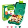 schmatzfatz Easy - Contenitore per Snack per Bambini, Bento Box con Scomparti Suddivisi, Lunchbox, Verde
