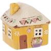 Shudehill Giftware Village Pottery - Portacandele in ceramica, collezione Pretty Garden Floral House, colore: Giallo pastello