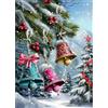 QENSPE Natale Diamond Painting Kit Completo, Campanelle Pittura Diamante per Adulti 5D Rotondo Diamantini Strass Mosaico Art Artigianato Decorazioni da Parete - 30x40cm