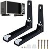 COEWUR 2 Pezzi Staffe per Microonde a Muro Pieghevole 230-400 mm Nero | Supporto per Forno a Microonde da Parete Supporto per Mensola Microonde Staffa Forno Microonde Regolabile Telescopici Nero