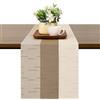 Chitomars Runner Tavola Moderno, PVC Lavabile Riutilizzato Runner Tavolo Resistente al Calore Rustica Runner da Tavolo per la Decorazione di Tavoli (Beige Marrone, 30 x 180 cm)