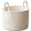 IGTOPS Cesto portaoggetti beige, cestino portaoggetti rotondo in corda di cotone, cestino per biancheria sporca, scatola portaoggetti, adatto per giocattoli, coperte, vestiti sporchi, piccoli oggetti, snack