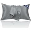 AliLeader Federa in raso 50 x 75 - Simile alle federe in seta Set di 2, cura della pelle e dei capelli, federa per cuscino in raso (grigio scuro, 50 x 75 cm)