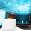 QKTYB Diffusore Oli Essenziali con Proiettore Stelle Soffitto, Luce Sensoriale Effetto Onde Oceaniche 7 Colori, Diffusori Olio Essenziale Per Camera Da Letto Feste E Stanze Dei Giochi (Bianco)