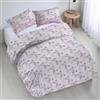Riad Arredo Set Copripiumino Morbido 100% Puro Cotone Italiano - Parure Sacco Piumino con Federe Made in Italy (Lara Lavanda, Matrimoniale 250x240 + 2 federe 52x82)