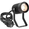 ledscom.de SHINGA faretto da giardino per esterni, IP65, spina, nero, 1x GU10 max. 15W