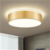 Vikaey Plafoniera LED Soffitto Moderna Oro, Lampada da Soffitto Rotonda